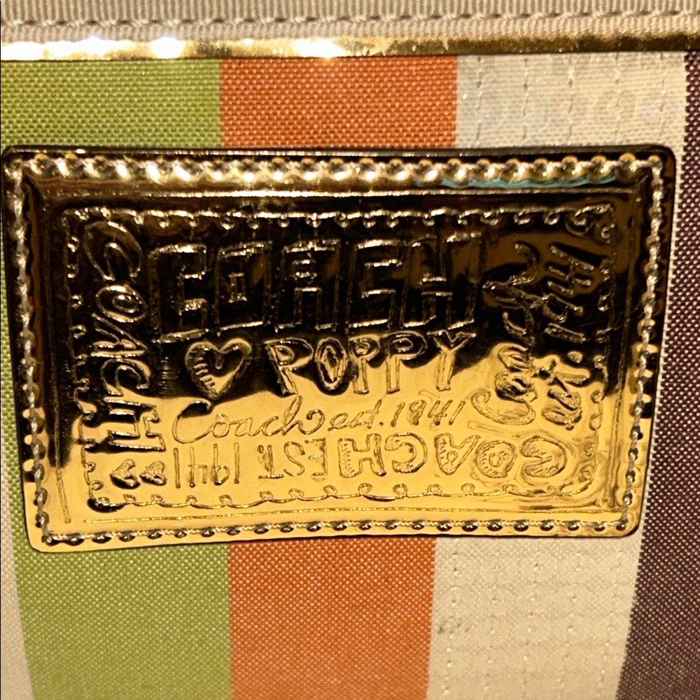 Coach Poppy Legacy Heritage Striped Tote - Picture 4 of 17
